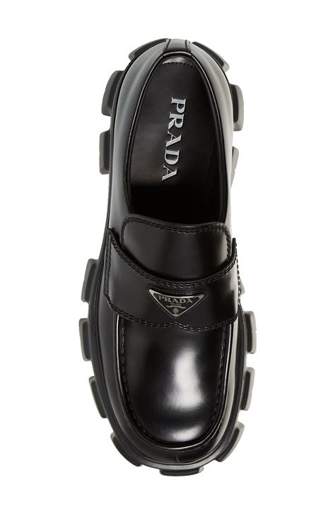 prada spazzolato lug sole loafers|Prada Men's Designer Loafers Shoes, Boots & Sneakers.